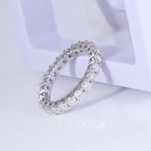 14k White Gold Moissanite Eternity Ring Approx 1.5 Carat Total Moissanite Engagement Rings & Jewelry | Luxus Moissanite
