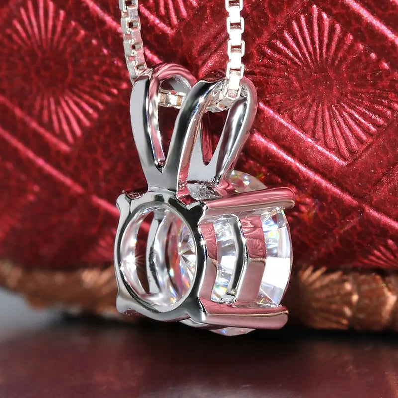 14k White Gold Moissanite Necklace / Pendant 1ct Moissanite Engagement Rings & Jewelry | Luxus Moissanite