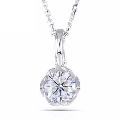 14k White Gold Moissanite Necklace / Pendant 1ct Moissanite Engagement Rings & Jewelry | Beautiful Necklace Pendant | Luxus Moissanite