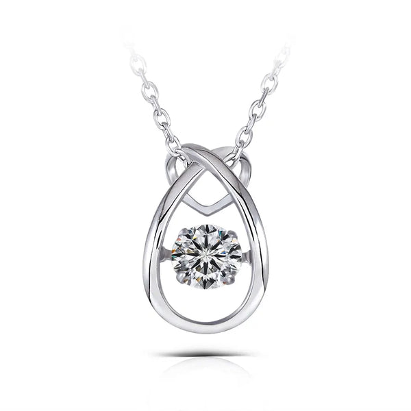 14k White Gold Moissanite Necklace / Pendant 1ct Moissanite Engagement Rings & Jewelry | White Gold 14K Necklace |Luxus Moissanite