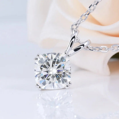 14k White Gold Moissanite Necklace / Pendant 2ct Moissanite Engagement Rings & Jewelry | Luxus Moissanite