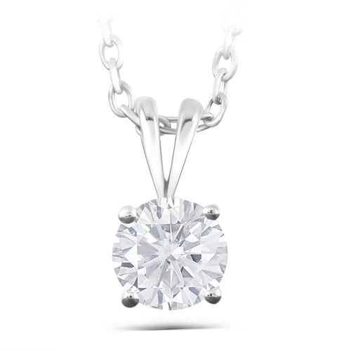 14k White Gold Moissanite Necklace 1ct Moissanite Engagement Rings & Jewelry | Luxus Moissanite /  Necklaces Necklace 