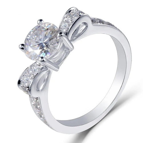 14k White Gold Moissanite Ring 1.6ct Total Moissanite Engagement Rings & Jewelry | Luxus Moissanite | Unique Engagement Ring Brands