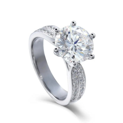 14k White Gold Moissanite Ring 1ct, 2ct, & 3ct, Center Stone Options Moissanite Engagement Rings & Jewelry | Luxus Moissanite | Best Engagement Ring Styles