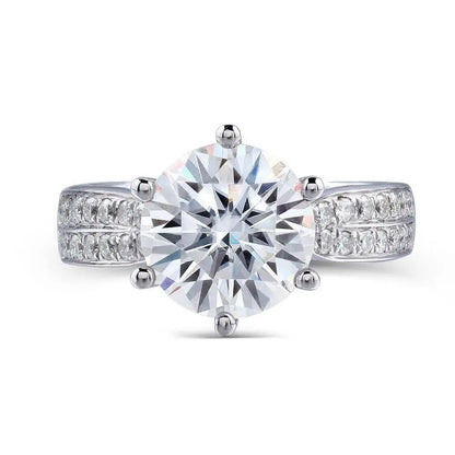 14k White Gold Moissanite Ring 1ct, 2ct, & 3ct, Center Stone Options Moissanite Engagement Rings & Jewelry | Luxus Moissanite | Best Engagement Ring Styles