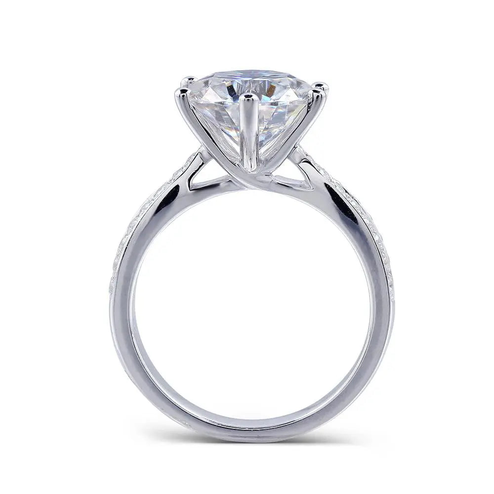 14k White Gold Moissanite Ring 1ct, 2ct, & 3ct, Center Stone Options Moissanite Engagement Rings & Jewelry | Luxus Moissanite | Best Engagement Ring Styles