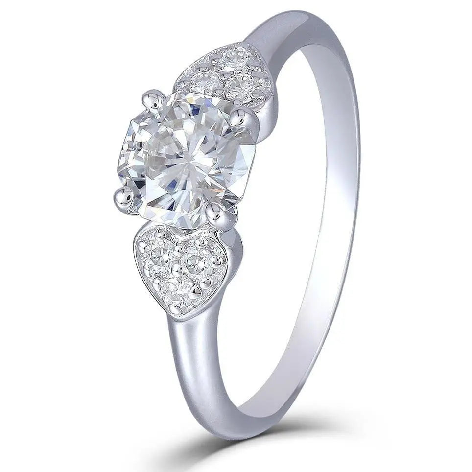 14k White Gold Moissanite Ring Octagon Cut 1.12ct Total Moissanite Engagement Rings & Jewelry | Luxus Moissanite | Best and Unique Engagement Ring Cuts