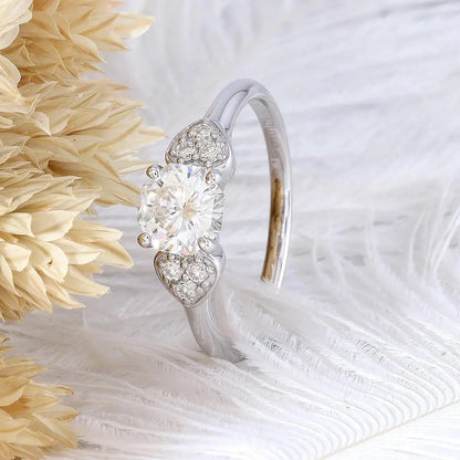 14k White Gold Moissanite Ring Octagon Cut 1.12ct Total Moissanite Engagement Rings & Jewelry | Luxus Moissanite | Best and Unique Engagement Ring Cuts