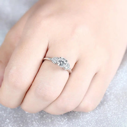14k White Gold Moissanite Ring Octagon Cut 1.12ct Total Moissanite Engagement Rings & Jewelry | Luxus Moissanite | Best and Unique Engagement Ring Cuts
