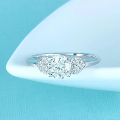 14k White Gold Moissanite Ring Octagon Cut 1.12ct Total Moissanite Engagement Rings & Jewelry | Luxus Moissanite | Best and Unique Engagement Ring Cuts