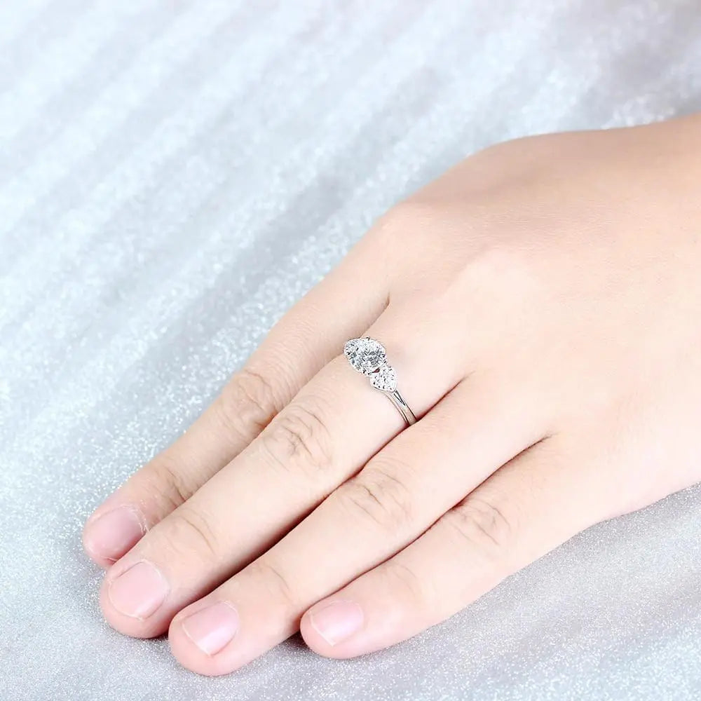 14k White Gold Moissanite Ring Octagon Cut 1.12ct Total Moissanite Engagement Rings & Jewelry | Luxus Moissanite | Best and Unique Engagement Ring Cuts