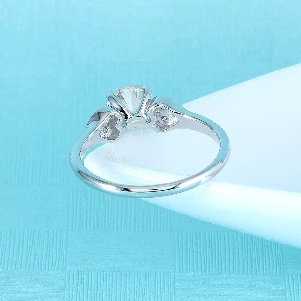 14k White Gold Moissanite Ring Octagon Cut 1.12ct Total Moissanite Engagement Rings & Jewelry | Luxus Moissanite | Best and Unique Engagement Ring Cuts