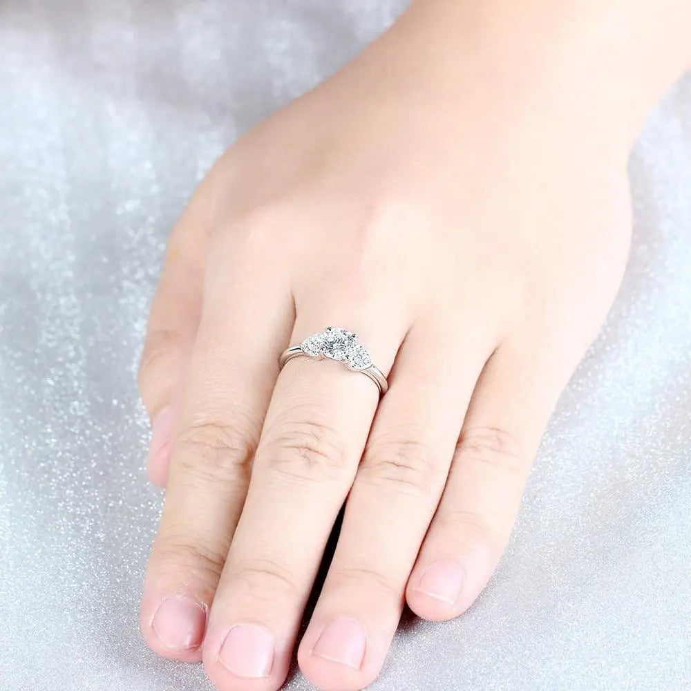 14k White Gold Moissanite Ring Octagon Cut 1.12ct Total Moissanite Engagement Rings & Jewelry | Luxus Moissanite | Best and Unique Engagement Ring Cuts