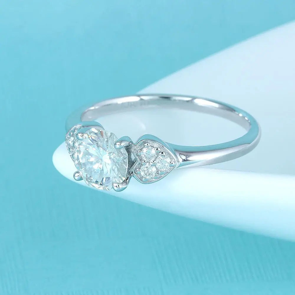 14k White Gold Moissanite Ring Octagon Cut 1.12ct Total Moissanite Engagement Rings & Jewelry | Luxus Moissanite Best and Unique Engagement Ring Cuts