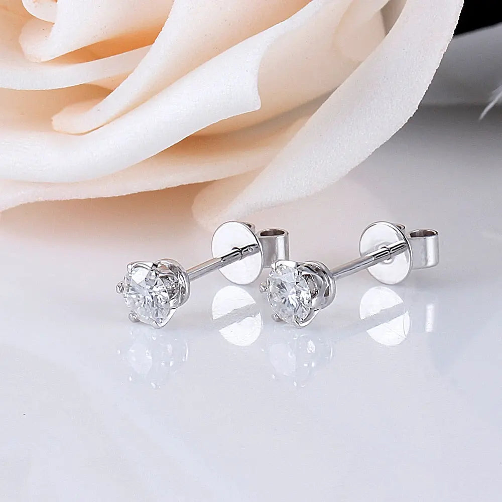 14k White Gold Moissanite Stud Earrings 0.5ctw Moissanite Engagement Rings & Jewelry | Affordable Stud Earrings | Luxus Moissanite