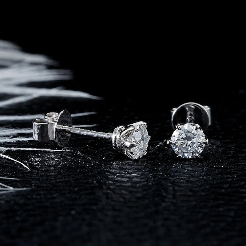14k White Gold Moissanite Stud Earrings 0.5ctw Moissanite Engagement Rings & Jewelry | Luxus Moissanite