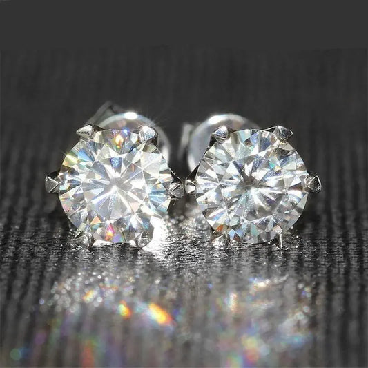 14k White Gold Moissanite Stud Earrings 1.6ctw Moissanite Engagement Rings & Jewelry | Luxus Moissanite | White Gold Earrings 14k