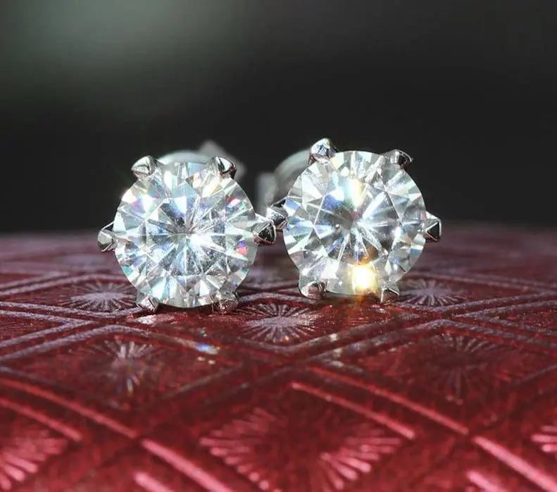 14k White Gold Moissanite Stud Earrings 1.6ctw Moissanite Engagement Rings & Jewelry | Luxus Moissanite