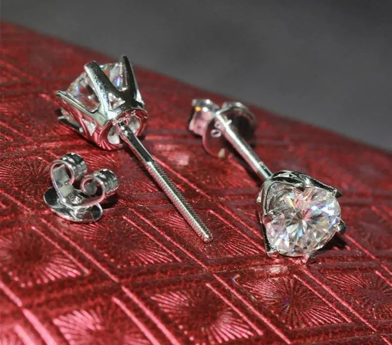 14k White Gold Moissanite Stud Earrings 1.6ctw Moissanite Engagement Rings & Jewelry | Luxus Moissanite