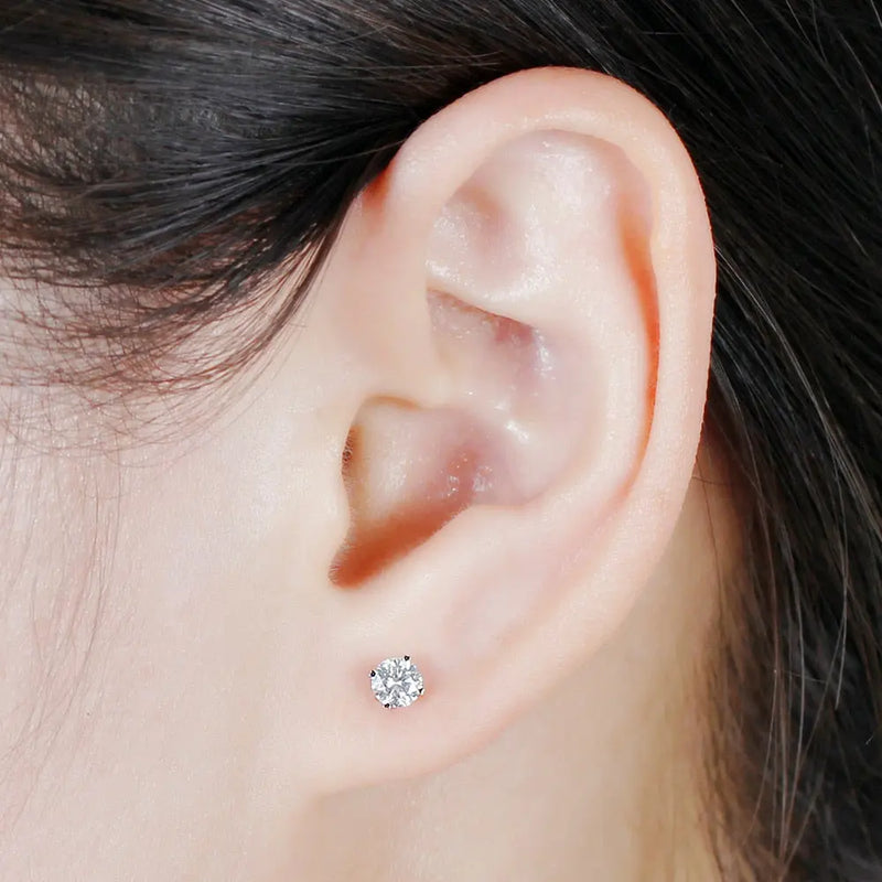 14k White Gold Moissanite Stud Earrings 1ctw – Luxus Moissanite