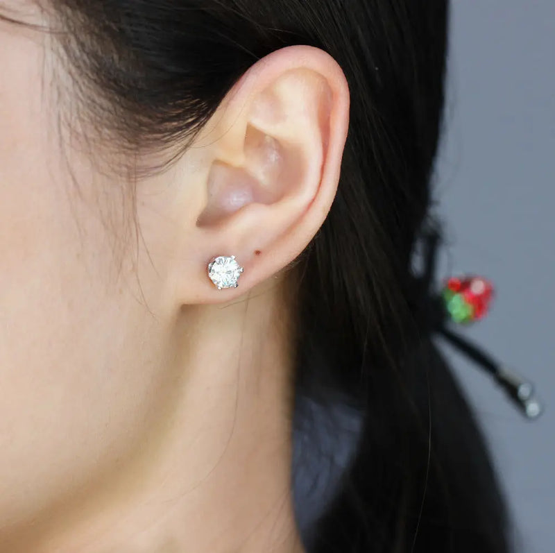 14k White Gold Moissanite Stud Earrings 2ctw Moissanite Engagement Rings & Jewelry | Earrings Studs |Luxus Moissanite
