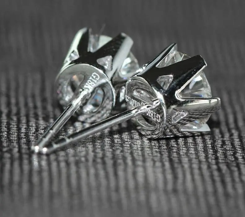 14k White Gold Moissanite Stud Earrings 2ctw Moissanite Engagement Rings & Jewelry | Luxus Moissanite
