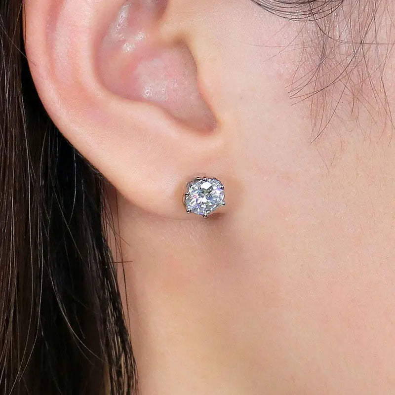 14k White Gold Moissanite Stud Earrings 2ctw Moissanite Engagement Rings & Jewelry |  Fashionable Stud Earrings  |Luxus Moissanite