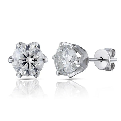 14k White Gold Moissanite Stud Earrings 2ctw Moissanite Engagement Rings & Jewelry | Earrings Set | Luxus Moissanite