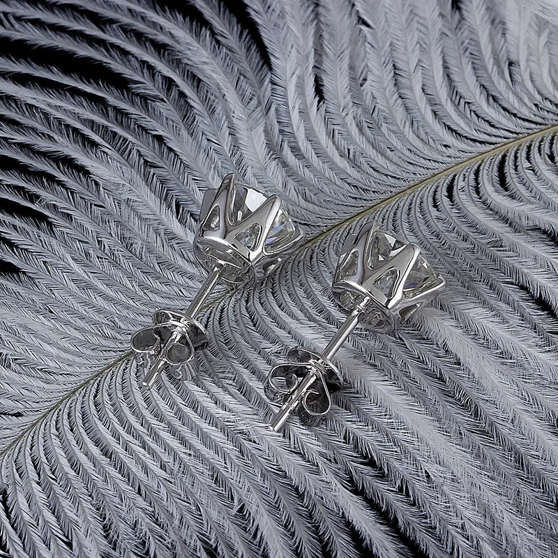 14k White Gold Moissanite Stud Earrings 2ctw Moissanite Engagement Rings & Jewelry | Earrings Set |Luxus Moissanite