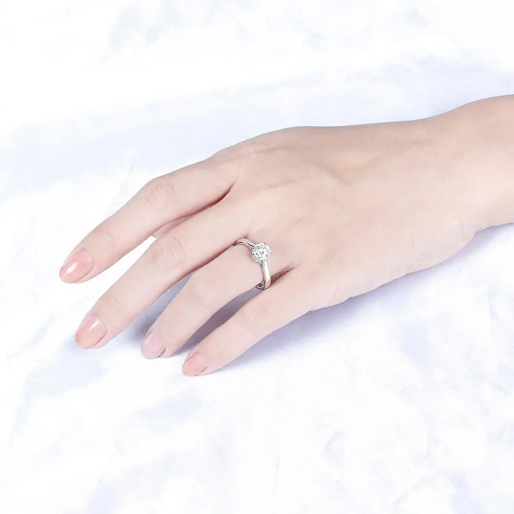 14k White Gold Octagon Cut Hidden Halo Moissanite Ring 1ct Moissanite Engagement Rings & Jewelry | Luxus Moissanite Latest Engagement Ring Styles Latest Engagement Ring Styles
