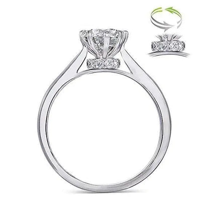 14k White Gold Octagon Cut Hidden Halo Moissanite Ring 1ct Moissanite Engagement Rings & Jewelry | Luxus Moissanite Latest Engagement Ring Styles