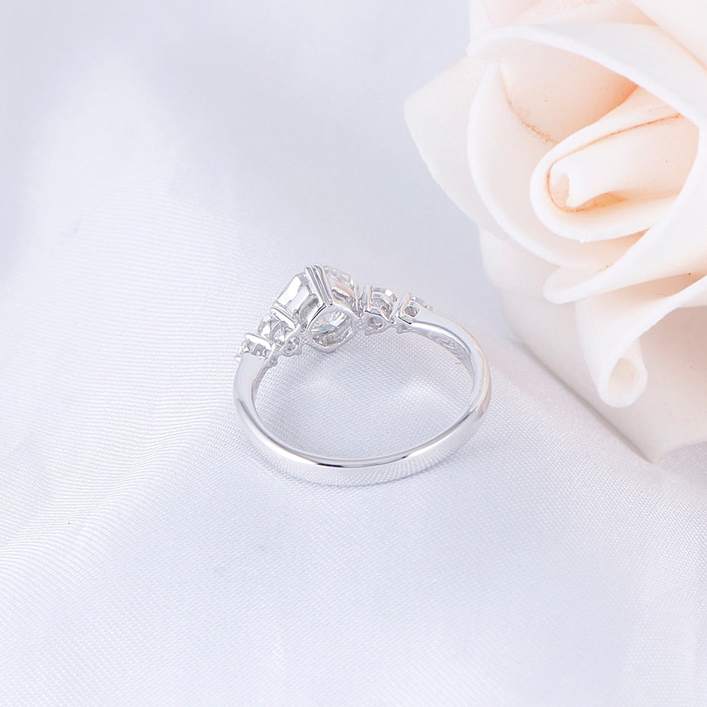 14k White Gold Octagon Cut Moissanite Ring 1.28ct Total Moissanite Engagement Rings & Jewelry | Luxus Moissanite