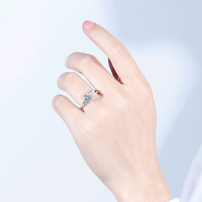 14k White Gold Octagon Cut Moissanite Ring 1.28ct Total Moissanite Engagement Rings & Jewelry | Luxus Moissanite