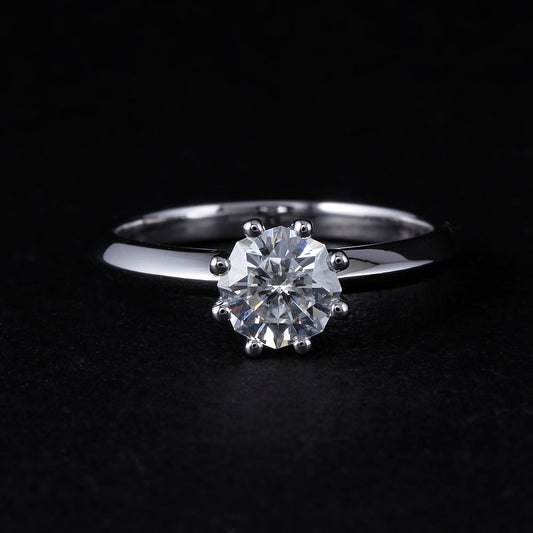14k White Gold Octagon Cut Moissanite Ring 1ct Moissanite Engagement Rings & Jewelry | Luxus Moissanite