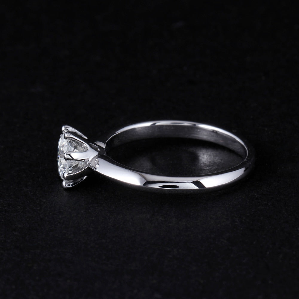 14k White Gold Octagon Cut Moissanite Ring 1ct Moissanite Engagement Rings & Jewelry | Luxus Moissanite