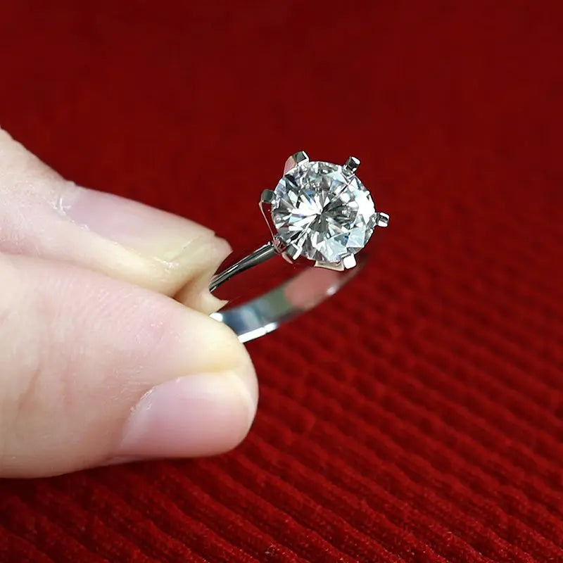 14k White Gold Solitaire Moissanite Engagement Ring 1.5ct Moissanite Engagement Rings & Jewelry | Luxus Moissanite