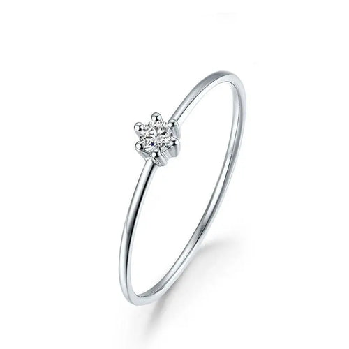 14k White Gold Solitaire Moissanite Ring 0.1ct Moissanite Engagement Rings & Jewelry | Luxus Moissanite - Best Solitaire Ring Collection!