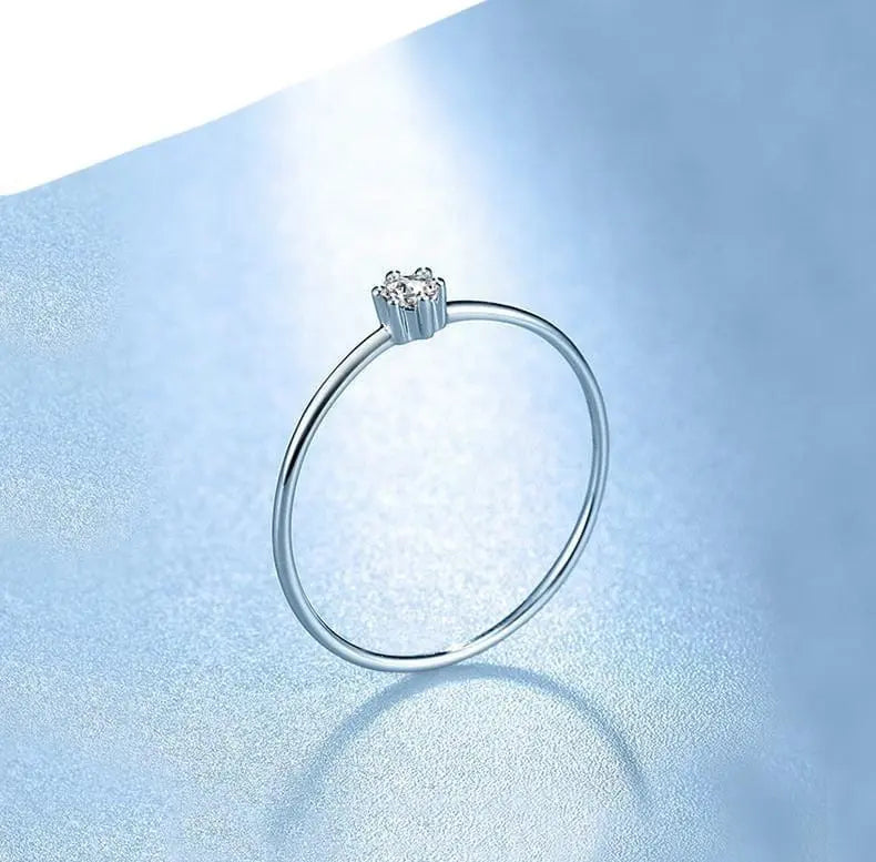 14k White Gold Solitaire Moissanite Ring 0.1ct Moissanite Engagement Rings & Jewelry | Luxus Moissanite - Best Solitaire Ring Collection!