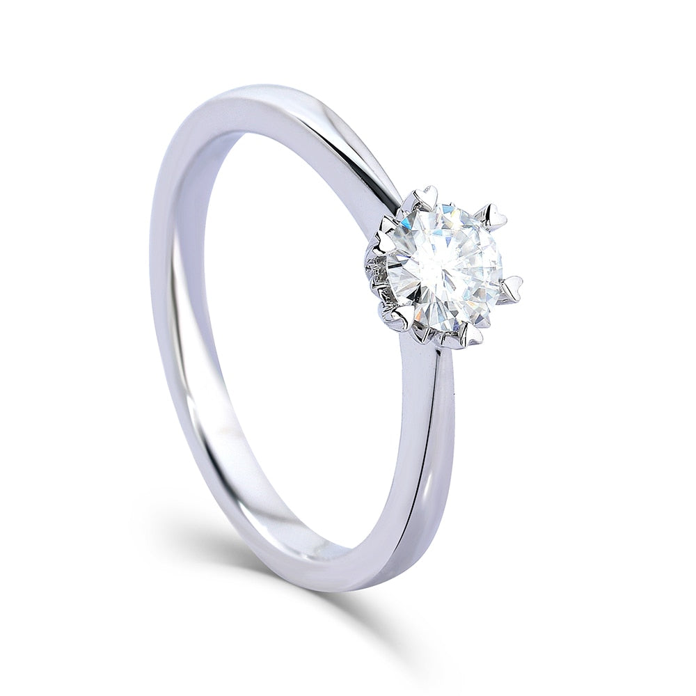 14k White Gold Solitaire Moissanite Ring 0.5ct Moissanite Engagement Rings & Jewelry | Luxus Moissanite