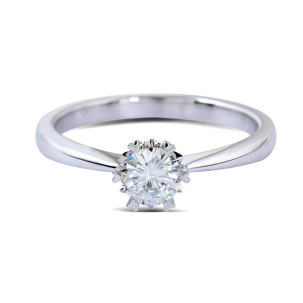 14k White Gold Solitaire Moissanite Ring 0.5ct Moissanite Engagement Rings & Jewelry | Luxus Moissanite