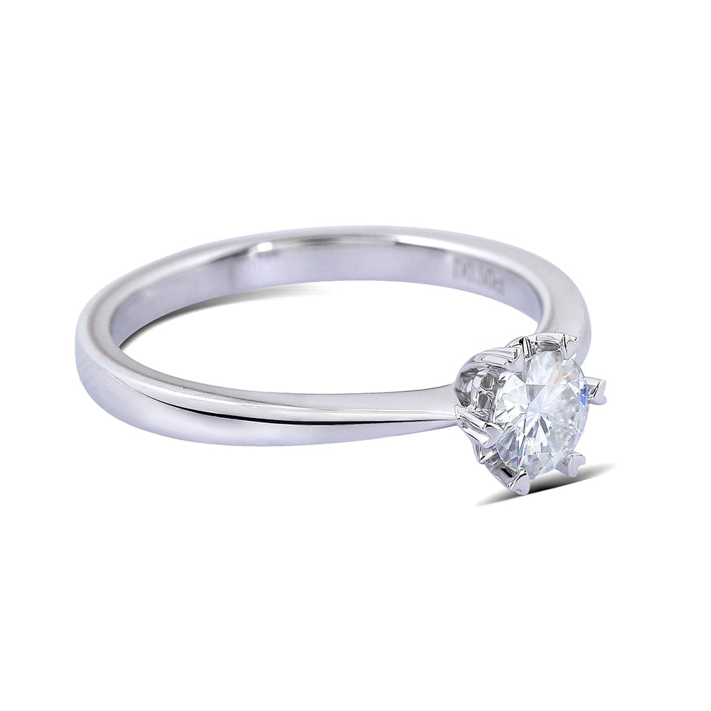 14k White Gold Solitaire Moissanite Ring 0.5ct Moissanite Engagement Rings & Jewelry | Luxus Moissanite