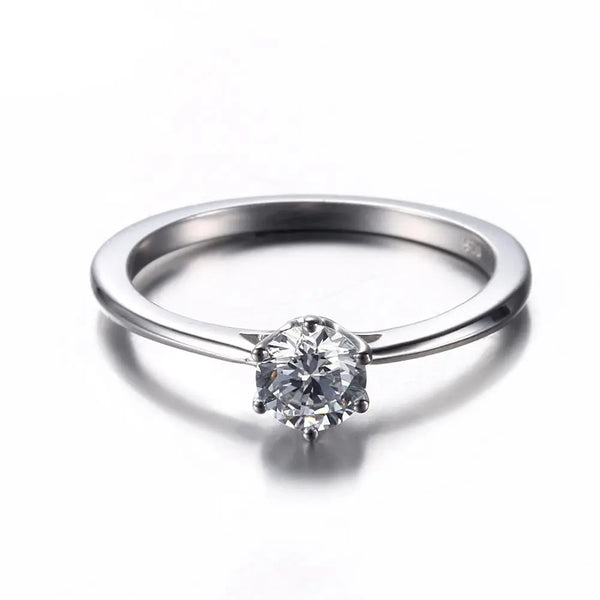 14k White Gold Solitaire Moissanite Ring 0.5ct Moissanite Engagement Rings & Jewelry | Luxus Moissanite =  moissanite jewellery 
