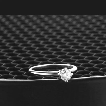 14k White Gold Solitaire Moissanite Ring 0.5ct Moissanite Engagement Rings & Jewelry | 0.5ct Moissanite Ring| Luxus Moissanite