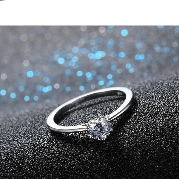 14k White Gold Solitaire Moissanite Ring 0.5ct Moissanite Engagement Rings & Jewelry | Luxus Moissanite -  moissanite jewellery 