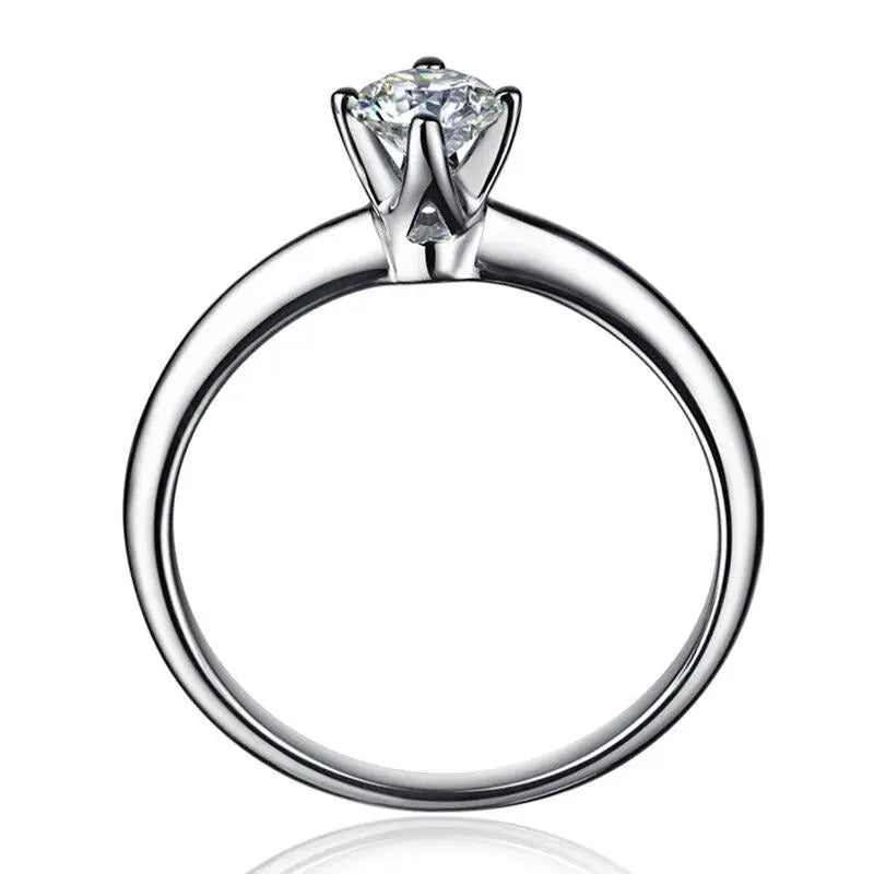 14k White Gold Solitaire Moissanite Ring 0.5ct Moissanite Engagement Rings & Jewelry | 0.5ct Moissanite Ring| Luxus Moissanite