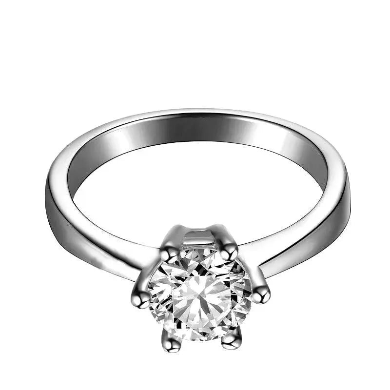 14k White Gold Solitaire Moissanite Ring 0.5ct Moissanite Engagement Rings & Jewelry | Buy Moissanite Ring |Luxus Moissanite
