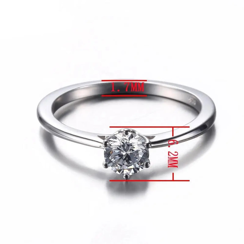 14k White Gold Solitaire Moissanite Ring 0.5ct Moissanite Engagement Rings & Jewelry |  moissanite jewellery  |Luxus Moissanite