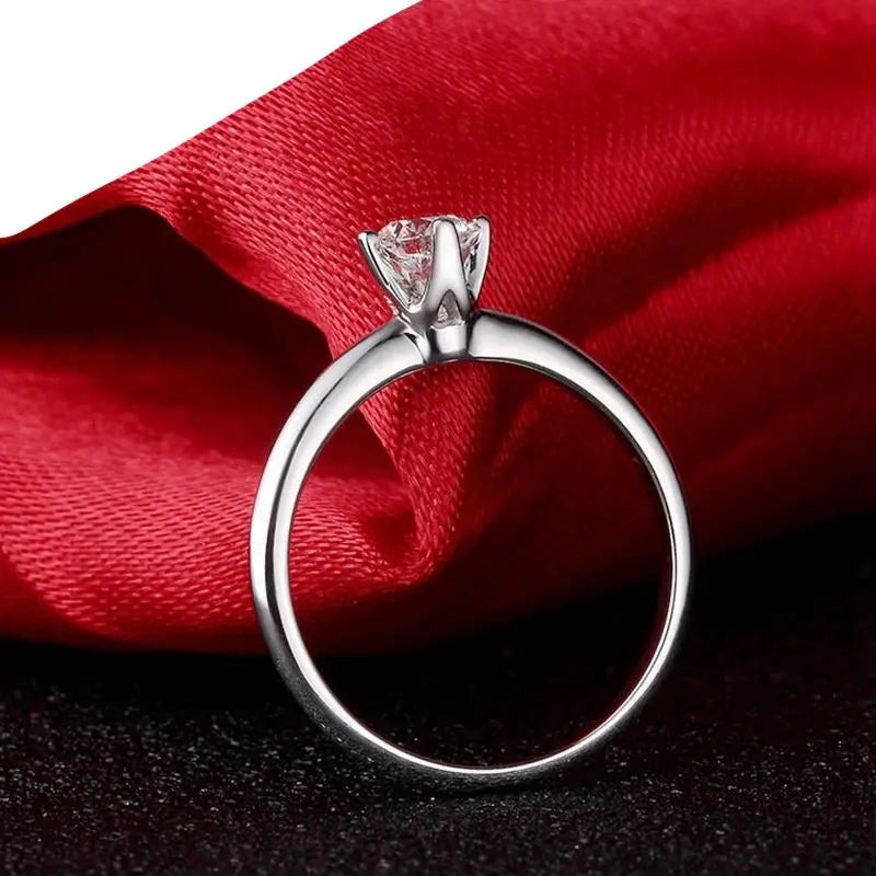 14k White Gold Solitaire Moissanite Ring 0.5ct Moissanite Engagement Rings & Jewelry | 0.5ct Moissanite Ring| Luxus Moissanite
