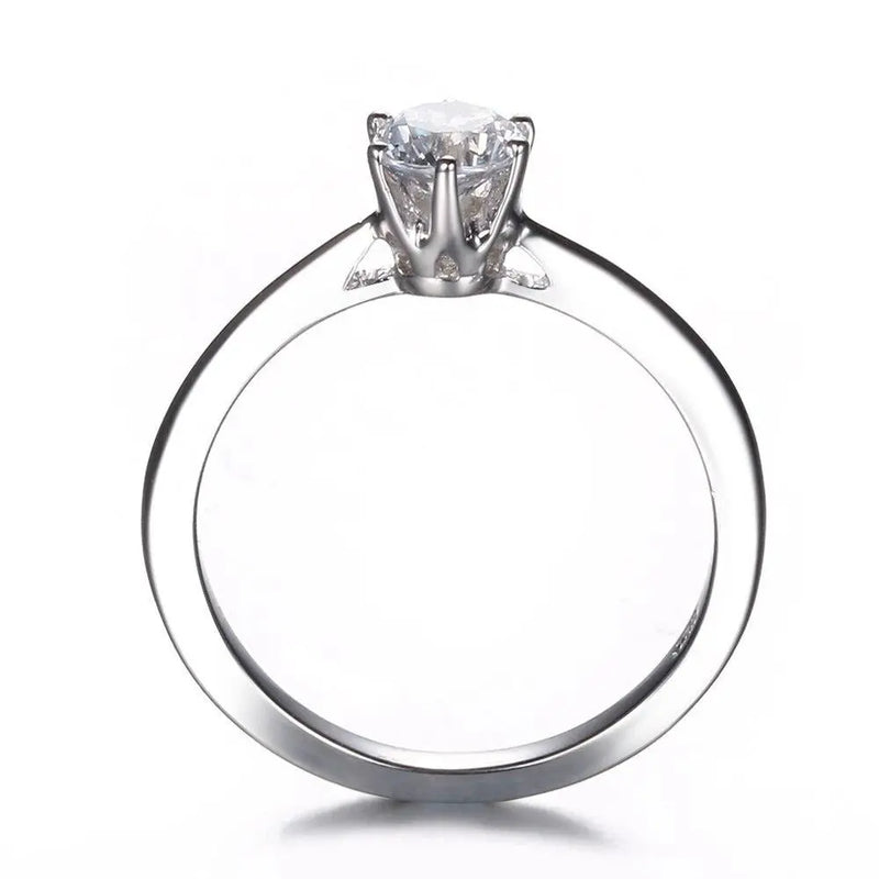 14k White Gold Solitaire Moissanite Ring 0.5ct Moissanite Engagement Rings & Jewelry -  moissanite jewellery | Luxus Moissanite