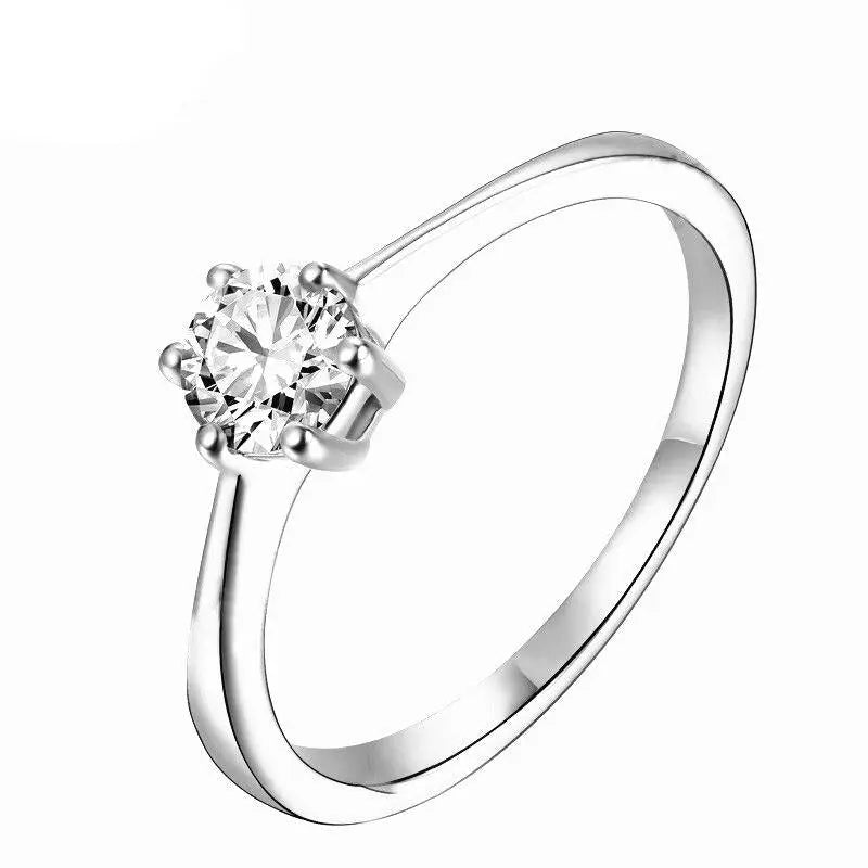 14k White Gold Solitaire Moissanite Ring 0.5ct Moissanite Engagement Rings & Jewelry | Buy Moissanite Ring |Luxus Moissanite